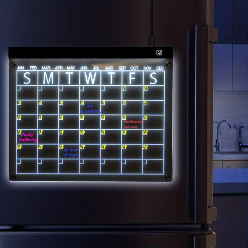 Magnetic Acrylic Fridge Calendar Clear Dry Erase Monthly Planner