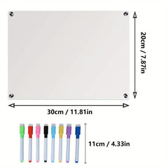 Magnetic Acrylic Fridge Calendar Clear Dry Erase Monthly Planner