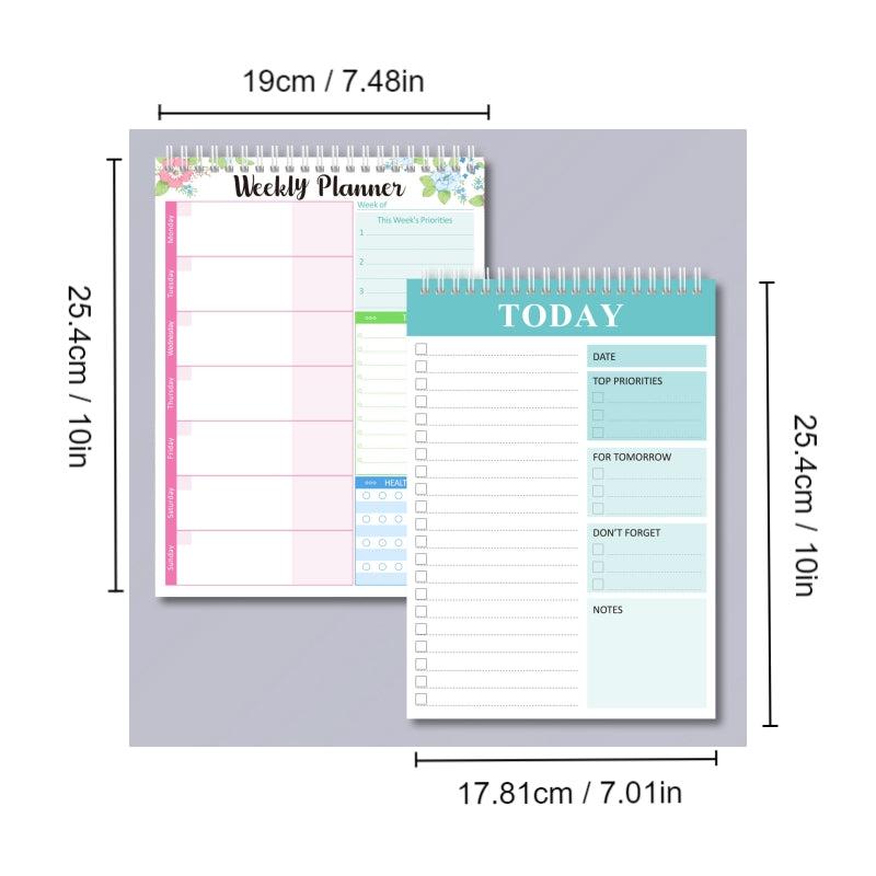 52cs Spiral Binding Planner Daily Task Reminder Health Notepad Time Management