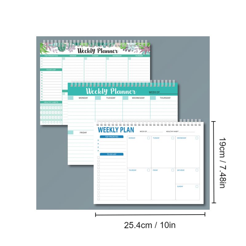 52cs Spiral Binding Planner Daily Task Reminder Health Notepad Time Management