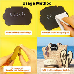 20pcs Set Basket Labels Clip Removable Labels For Storage Bin