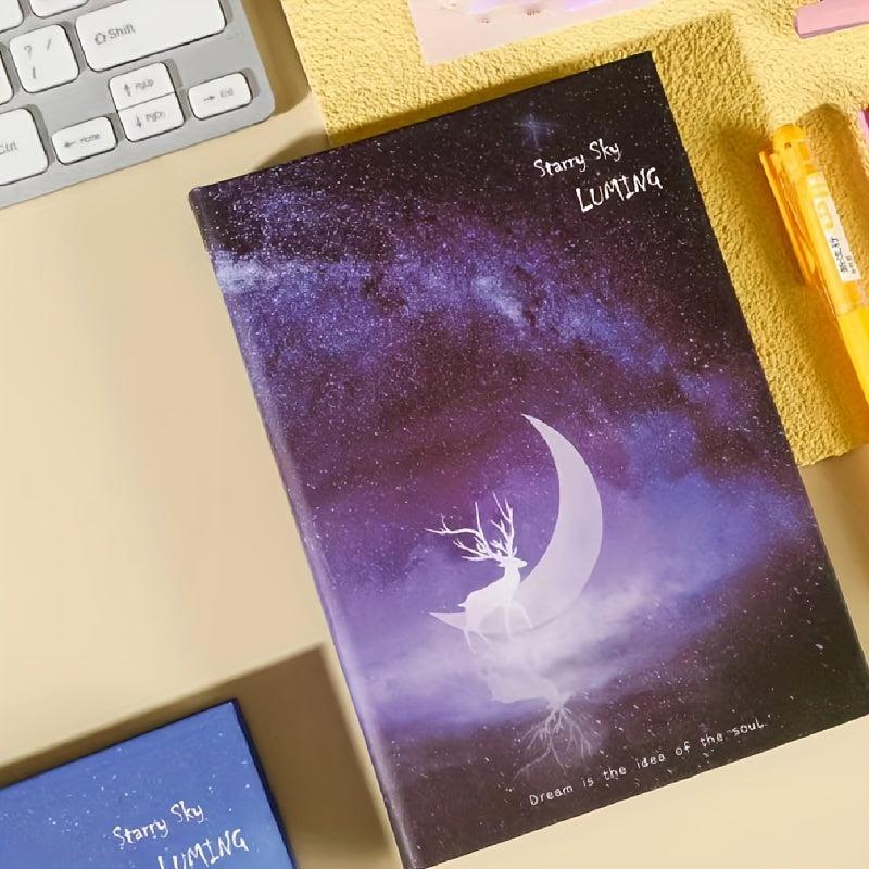 Starry Sky Deer Inner Page Hardcover Notepad Notebook