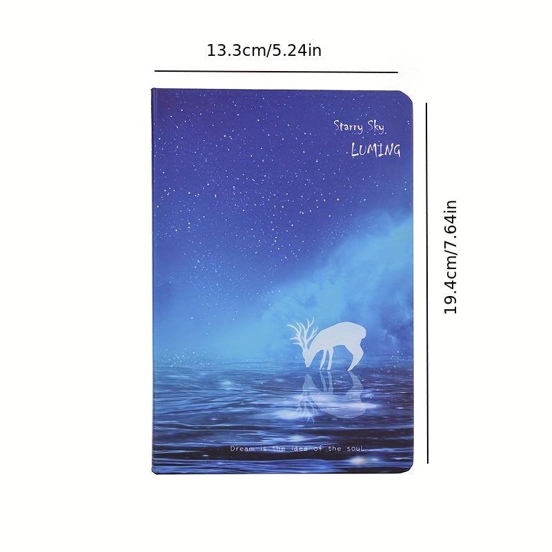 Starry Sky Deer Inner Page Hardcover Notepad Notebook