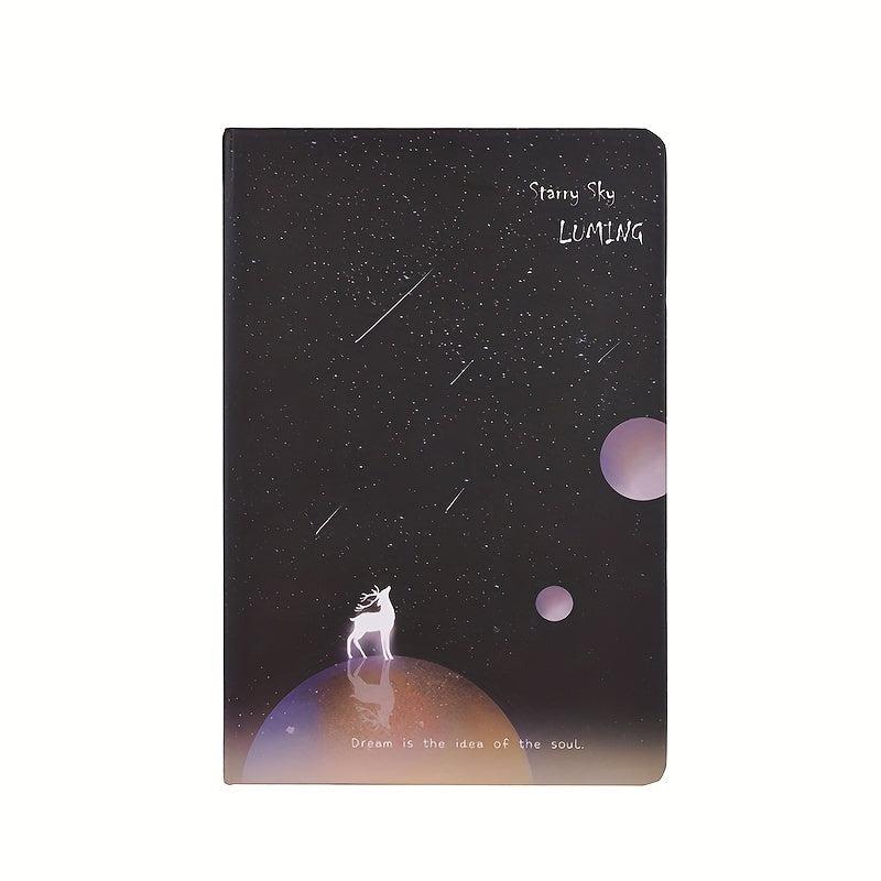 Starry Sky Deer Inner Page Hardcover Notepad Notebook
