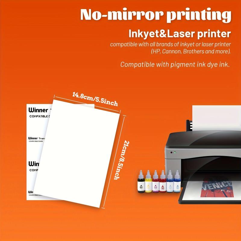 10pcs Transfer Heat Transfer Paper For T Shirt Dark Fabric A5