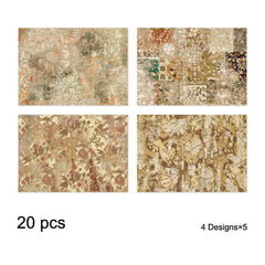 20pcs Vintage Floral Pattern Craft Paper DIY Photo Album Card Making