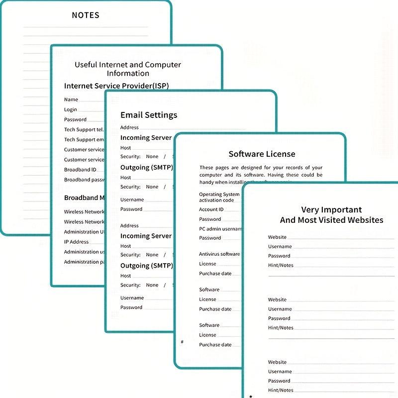 Pocket Size Password Book Tabs Internet Address Password Orga