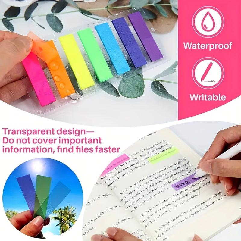140 Sheets 7 Colors Index Label Fluorescent Sticker Translucent Bookmark