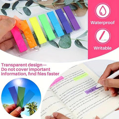 140 Sheets 7 Colors Index Label Fluorescent Sticker Translucent Bookmark