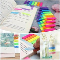 140 Sheets 7 Colors Index Label Fluorescent Sticker Translucent Bookmark