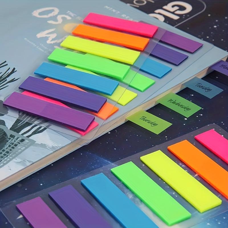 140 Sheets 7 Colors Index Label Fluorescent Sticker Translucent Bookmark