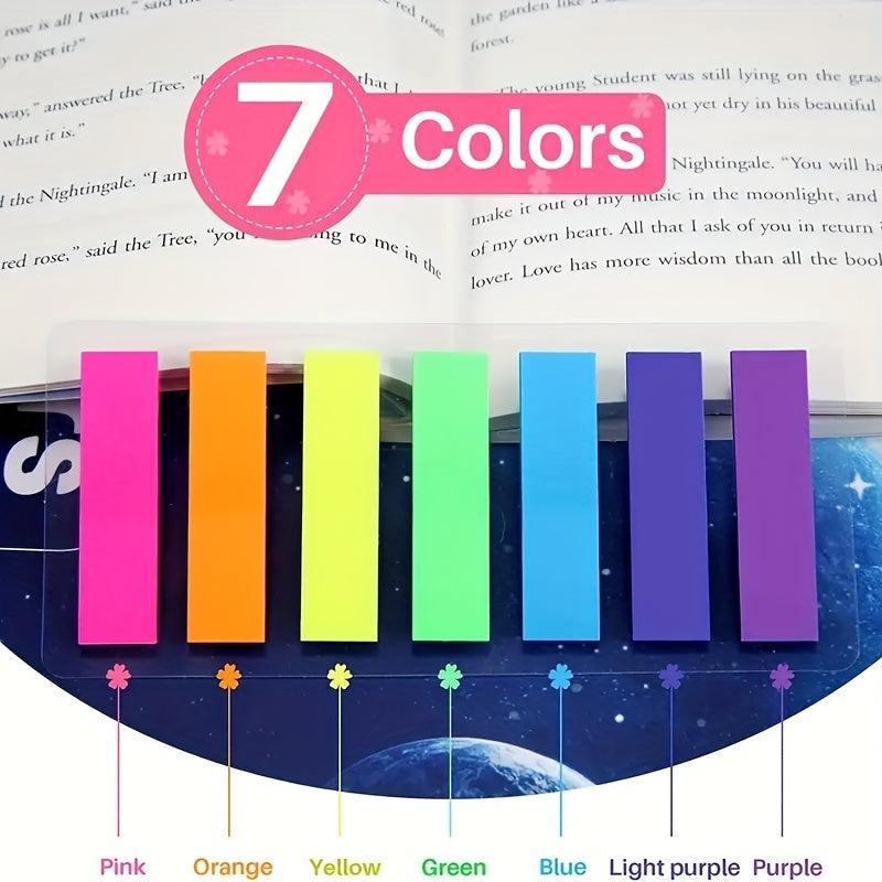 140 Sheets 7 Colors Index Label Fluorescent Sticker Translucent Bookmark