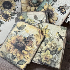 30pcs Retro Art Bee Multiple Flowers Animal Plant Journal Diy Decoration Paper