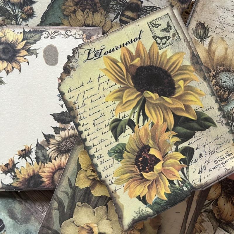 30pcs Retro Art Bee Multiple Flowers Animal Plant Journal Diy Decoration Paper