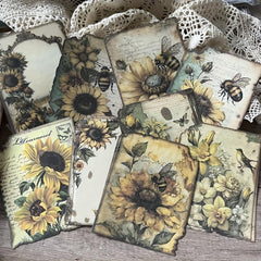 30pcs Retro Art Bee Multiple Flowers Animal Plant Journal Diy Decoration Paper