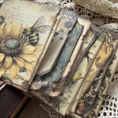 30pcs Retro Art Bee Multiple Flowers Animal Plant Journal Diy Decoration Paper