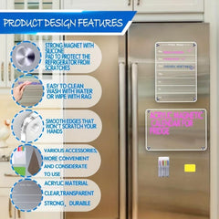 2PCS Acrylic Magnetic Weekly & Blank Board Calendar For Fridge