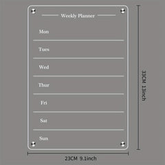 2PCS Acrylic Magnetic Weekly & Blank Board Calendar For Fridge