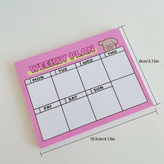 Cute Cartoon Girl Heart Sticky Note Set