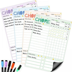 Magnetic Family Chore Chart - Dry Erase - Daily Responsibility - Reward System