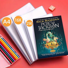10pcs Transparent Plastic Book Covers Self Adhesive Waterproof A4 16K 25