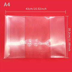 10pcs Transparent Plastic Book Covers Self Adhesive Waterproof A4 16K 25