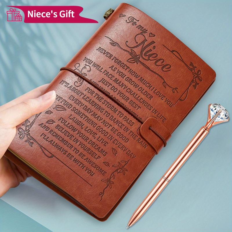 Niece Leather Journal Set With Pen 140 Pages Refillable Travel Diary