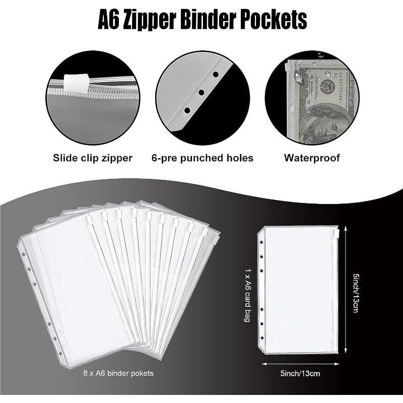 PU Leather Budget Planner A6 Cash Envelope Binder