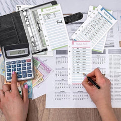 PU Leather Budget Planner A6 Cash Envelope Binder