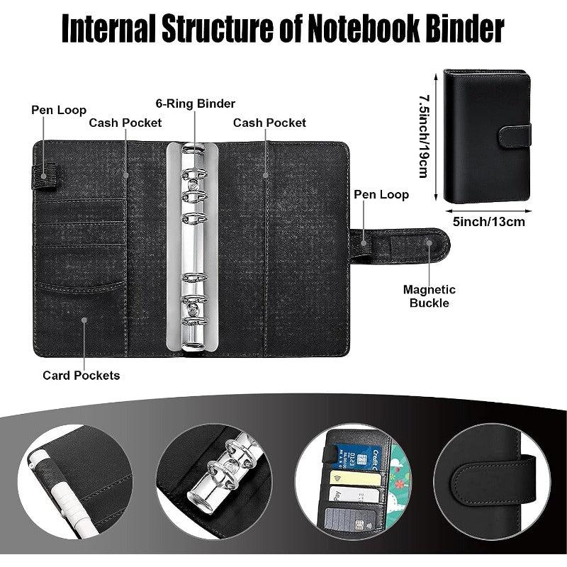 PU Leather Budget Planner A6 Cash Envelope Binder