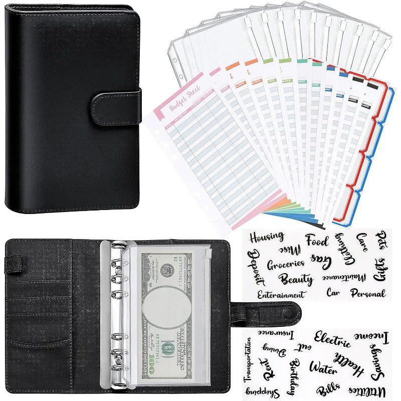PU Leather Budget Planner A6 Cash Envelope Binder