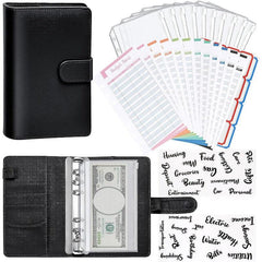 PU Leather Budget Planner A6 Cash Envelope Binder
