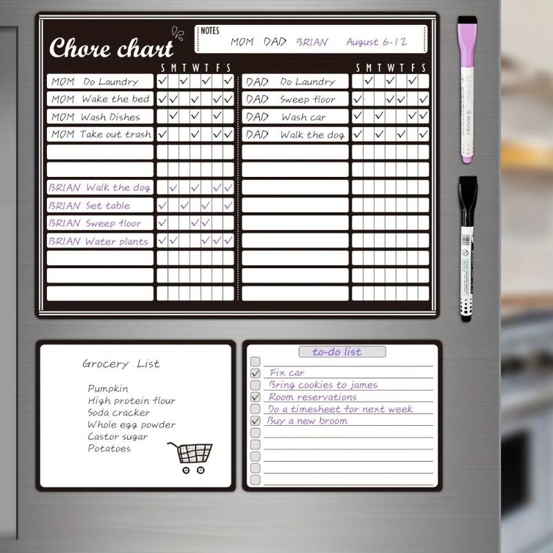 Magnetic Whiteboard Reward Chore Chart Dry Erase Refrigerator