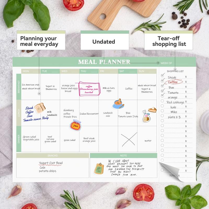 Meal Planning Magnetic Notepad - Weekly Planner