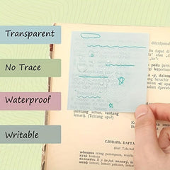 Pastel Clear Sticky Notes Translucent Labels 8 Colors
