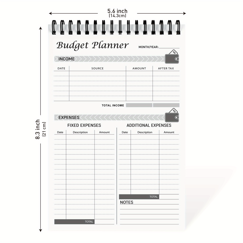 Monthly Budget Planner Notepad Expense Tracker Notebook