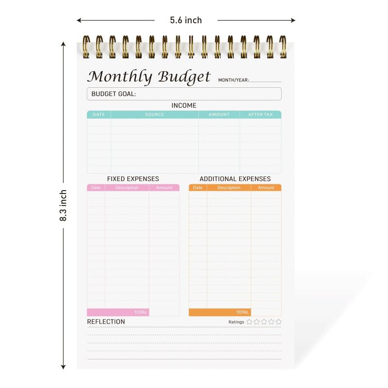 Monthly Budget Planner Notepad Expense Tracker Notebook