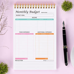 Monthly Budget Planner Notepad Expense Tracker Notebook