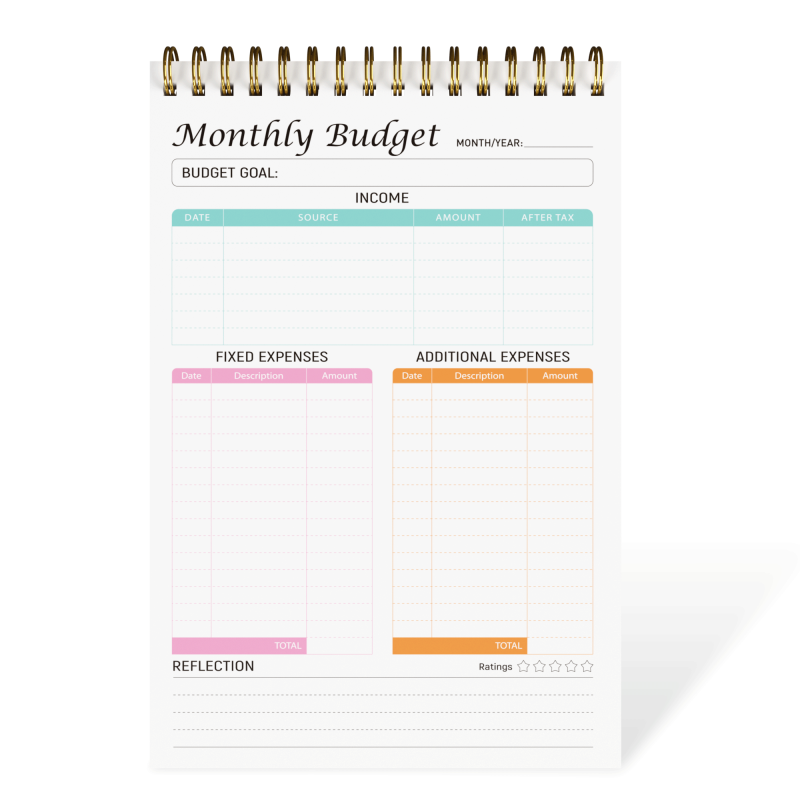 Monthly Budget Planner Notepad Expense Tracker Notebook