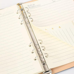 A5 PU Leather 6 Rings Binder Notebook 100 Sheets