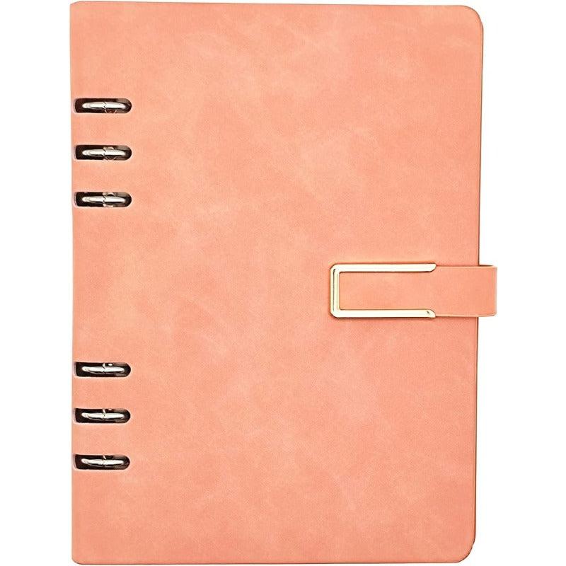 A5 PU Leather 6 Rings Binder Notebook 100 Sheets