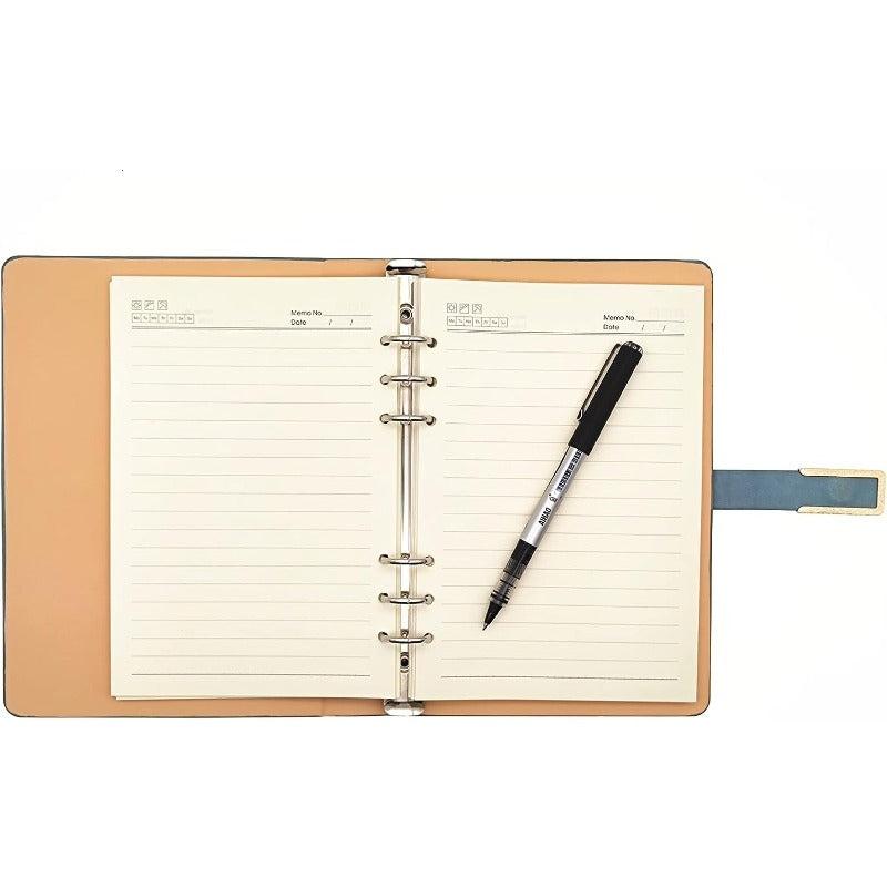 A5 PU Leather 6 Rings Binder Notebook 100 Sheets