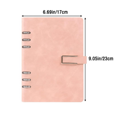 A5 PU Leather 6 Rings Binder Notebook 100 Sheets
