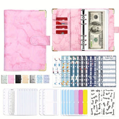 Marble Pattern Binder Hand Account Book Set With Corner Protector