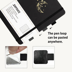 Dotted Journal Bullet Notebook Vegan Leather 160Gsm Thick Paper, Inner Pocket