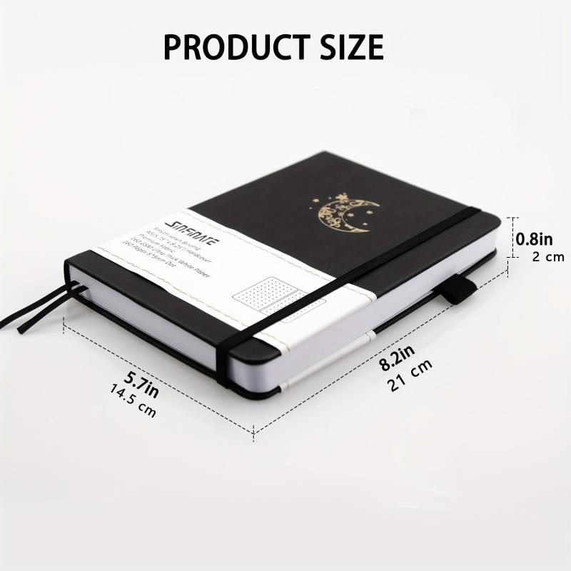 Dotted Journal Bullet Notebook Vegan Leather 160Gsm Thick Paper, Inner Pocket