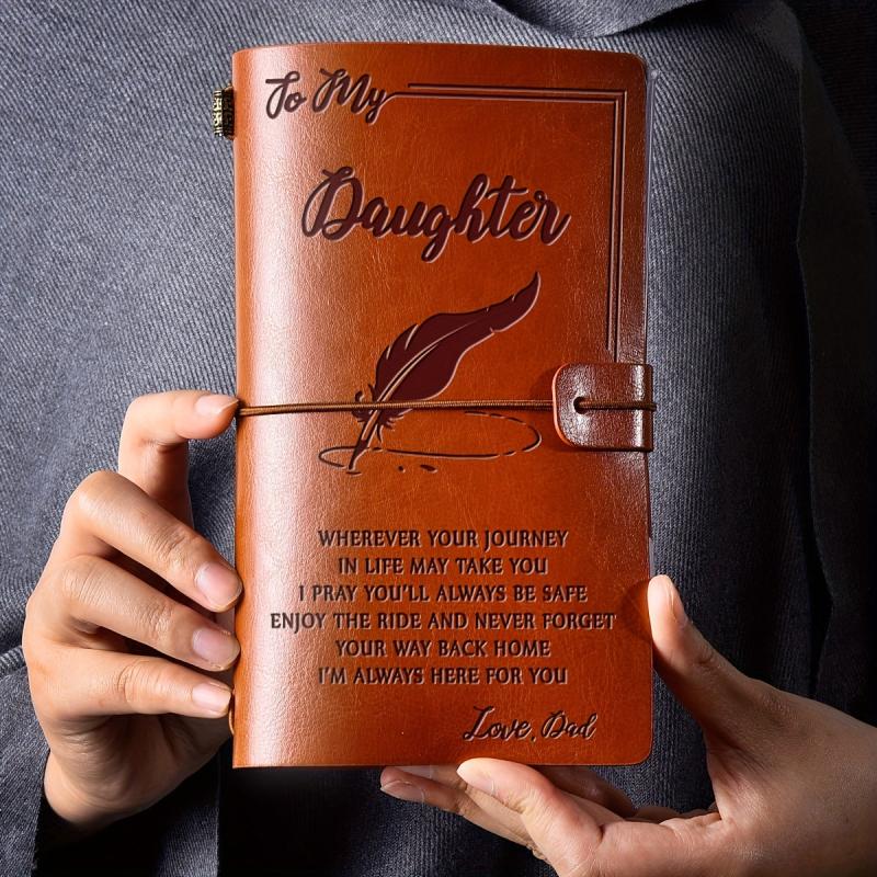 Family Sequence Leather Notebook Journal Book A6 Notepad 144 Pages