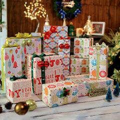 10pcs Christmas Wrapping Paper Birthday Gift Arts Crafts Decor