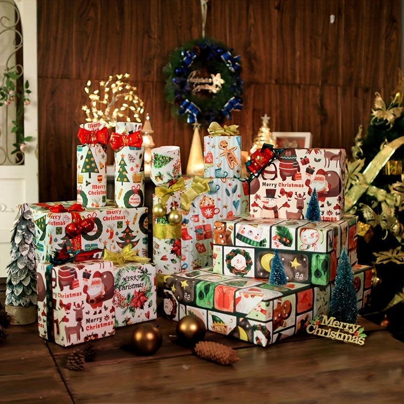 10pcs Christmas Wrapping Paper Birthday Gift Arts Crafts Decor