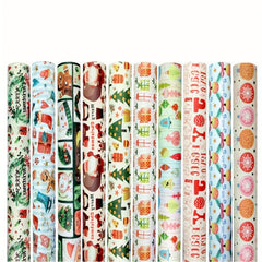 10pcs Christmas Wrapping Paper Birthday Gift Arts Crafts Decor